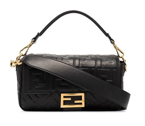 fendi black white bag|fendi baguette leather shoulder bag.